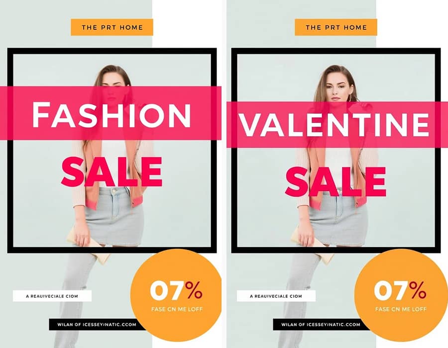 A marketing banner with different headlines for an A/B test.