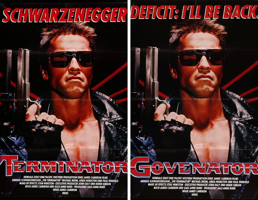 A movie poster with its title edited to create a funny inside joke.