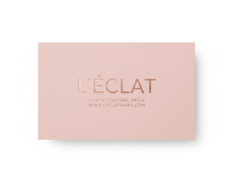 Minimalist and chic AI business card for a haute couture brand.