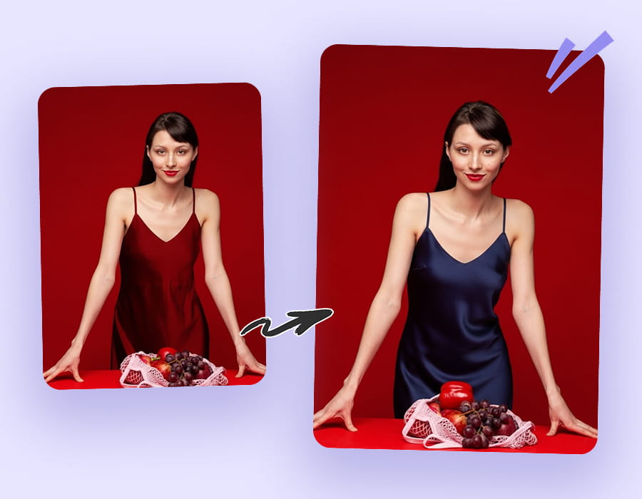 Dress color changed for fashion design