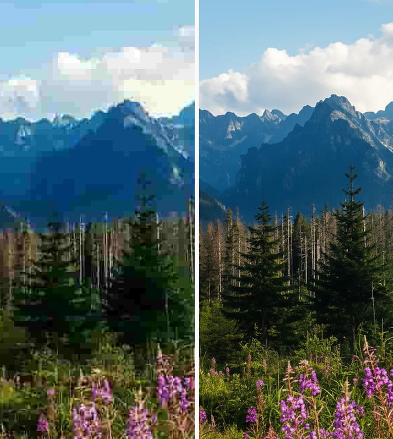 A vibrant and detailed AI-enhanced landscape