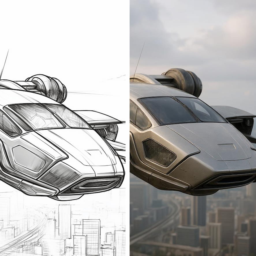 Boceto a Renderizado Realista